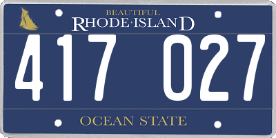 RI license plate 417027