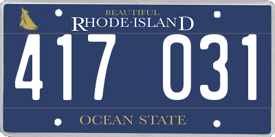 RI license plate 417031
