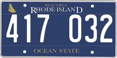RI license plate 417032