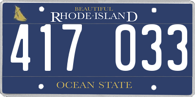 RI license plate 417033