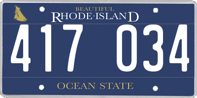 RI license plate 417034