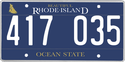 RI license plate 417035