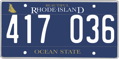 RI license plate 417036