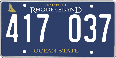 RI license plate 417037