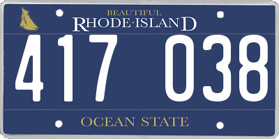 RI license plate 417038