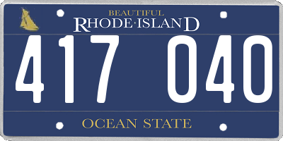 RI license plate 417040
