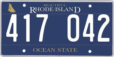 RI license plate 417042