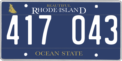 RI license plate 417043