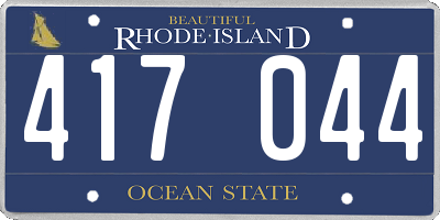 RI license plate 417044