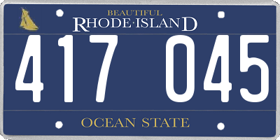 RI license plate 417045