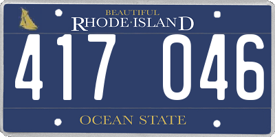 RI license plate 417046