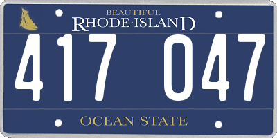 RI license plate 417047