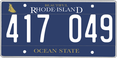 RI license plate 417049