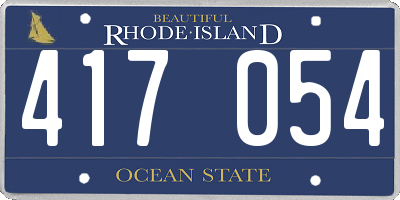 RI license plate 417054
