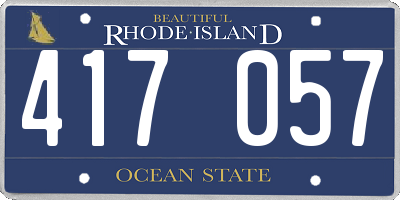 RI license plate 417057