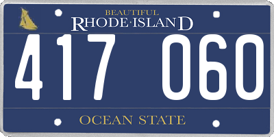 RI license plate 417060