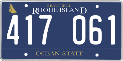 RI license plate 417061