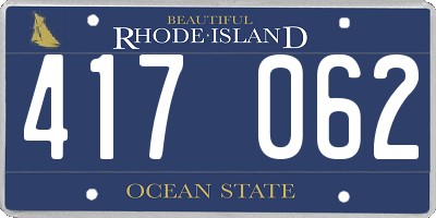 RI license plate 417062