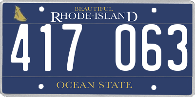 RI license plate 417063