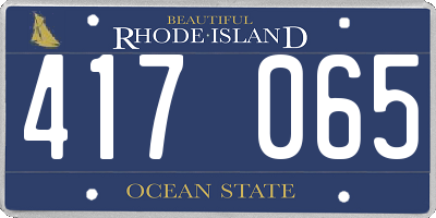 RI license plate 417065