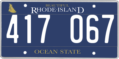RI license plate 417067