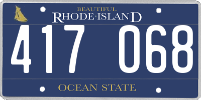RI license plate 417068
