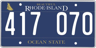 RI license plate 417070
