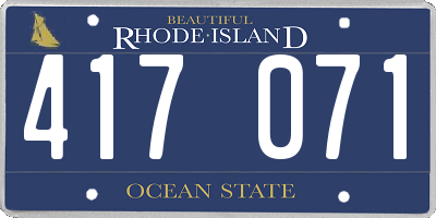 RI license plate 417071
