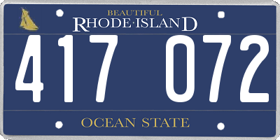 RI license plate 417072