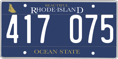 RI license plate 417075