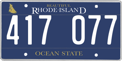 RI license plate 417077
