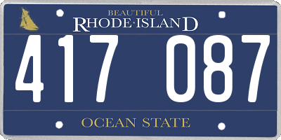 RI license plate 417087