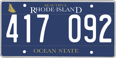 RI license plate 417092