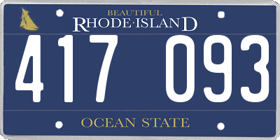 RI license plate 417093