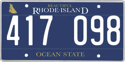 RI license plate 417098
