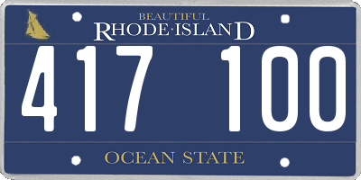 RI license plate 417100