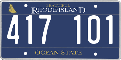 RI license plate 417101
