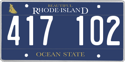RI license plate 417102