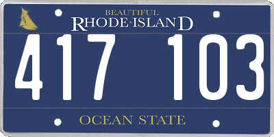 RI license plate 417103
