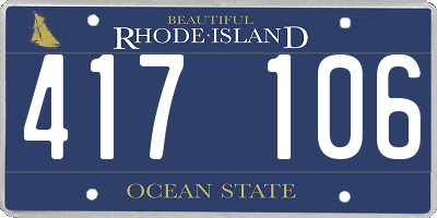 RI license plate 417106