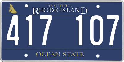 RI license plate 417107