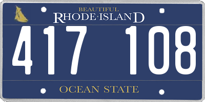 RI license plate 417108