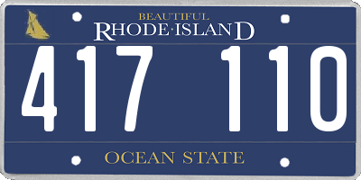 RI license plate 417110