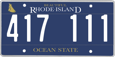 RI license plate 417111