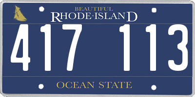 RI license plate 417113