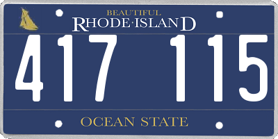 RI license plate 417115