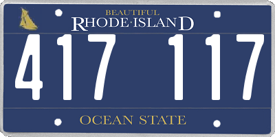 RI license plate 417117