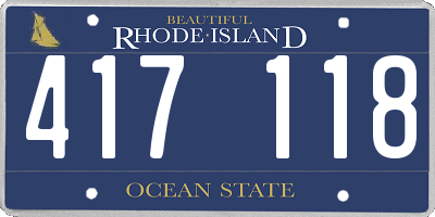 RI license plate 417118