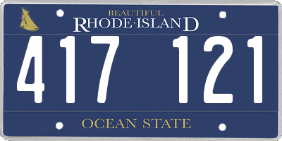 RI license plate 417121