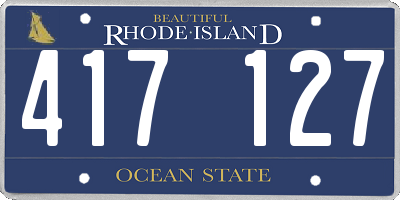 RI license plate 417127